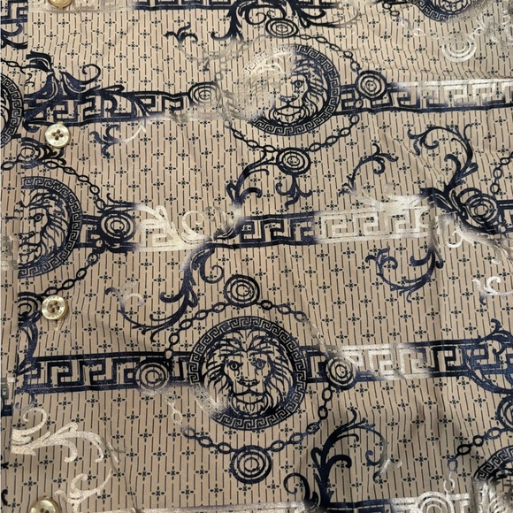 Chuxx Mens Short Sleeve Versace & Givenchy Inspired Button Down Italian Sz Xl - Picture 3 of 6